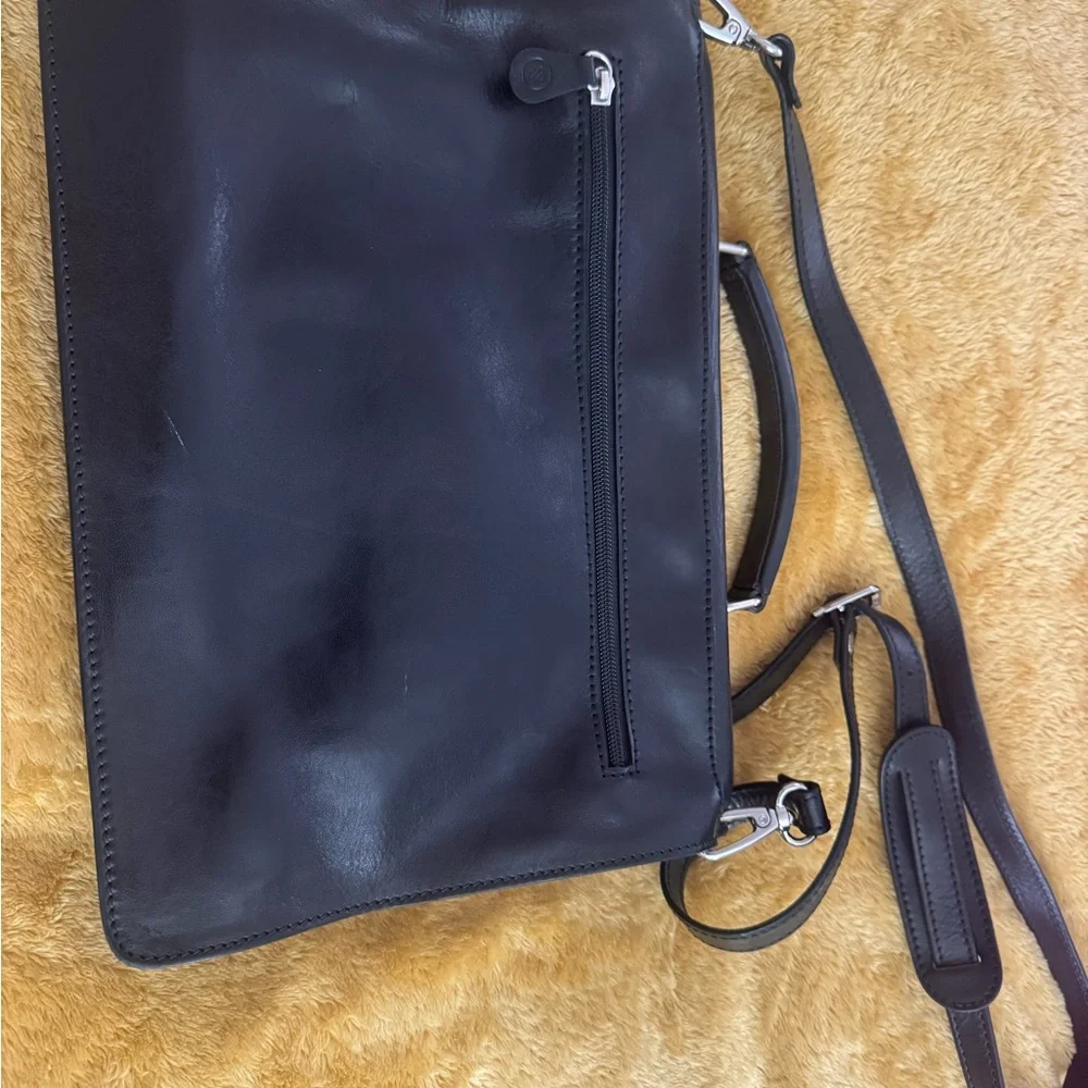 Sleek Black Maxwell Scott Italian Leather Briefcase